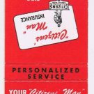 Matchbook Cover Archie Keltz Insurance Agency Ferndale Michigan Citizens Man