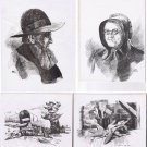 Peter Etril Snyder Prints (4) Ontario Mennonite Portrait & Scenes 8" x 10"