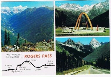 British Columbia Postcard Driving Rogers Pass Canadian Rockies Multi View