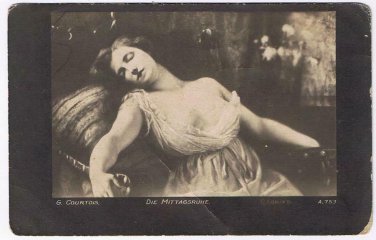 Art Postcard Courtois Die Mittagsrune Maiden In The Evening 1919