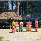 Postcard Seminole Indians Ross Allen's Reptile Institute Silver Springs Florida