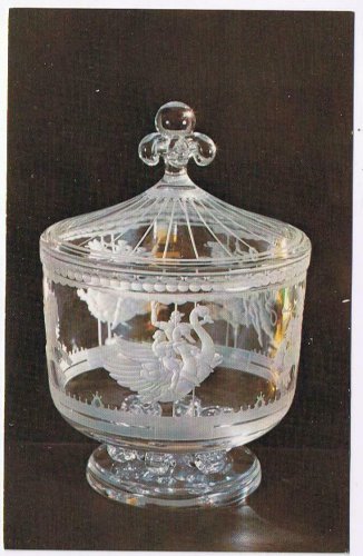 New York Postcard Corning Glass Center Steuben Glass Merry Go Round Bowl