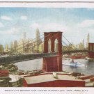 Postcard Folkard Brooklyn Bridge Lower Manhattan New York City Used