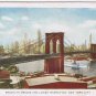 Postcard Folkard Brooklyn Bridge Lower Manhattan New York City Used