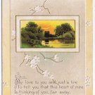 Greeting Postcard Sunset On The Lake Romance
