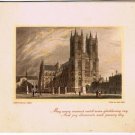 England Christmas Greeting Card Westminster Abbey Dated 1937 Sharpe's Classic