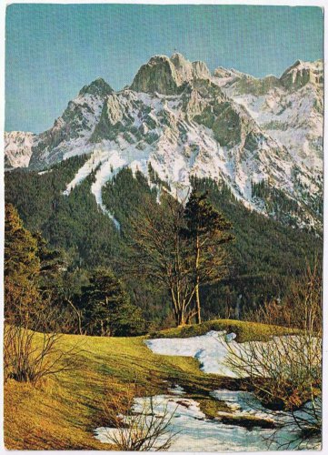 Germany Postcard Im Karwendel Mountains Trees Snow