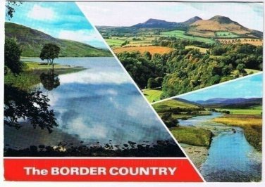 Border Country Scotland UK Postcard St Mary's Loch Eildon Hills Yarrow Water