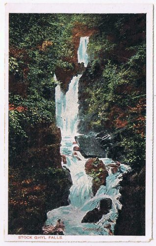 United Kingdom UK Postcard Ambleside Stock Ghyll Force Waterfall