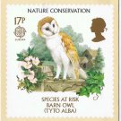 United Kingdom Postcard Stamps Nature Species At Risk 1986 17p Barn Owl