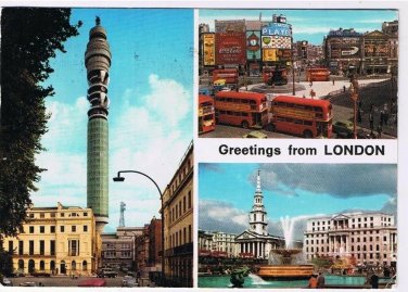 England UK Postcard London Westminster Double Decker Bus Towers