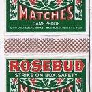 Matchbox Cover Rosebud Matches Damp Proof Matches