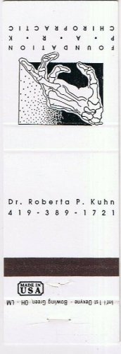 Matchbook Cover Dr Roberta Kuhn Foundation Park Chiropractic Toledo Ohio