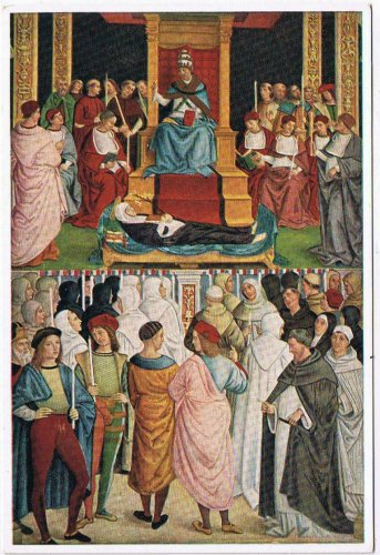 Italy Postcard Pinturicchio Aeneas Piccolomini Pope Canonizes St Catherine Siena