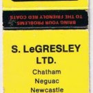 Matchbook Cover Home Hardware S LeGresley Chatham Neguac Newcastle