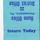 Matchbook Cover Quaker City Life Insurance Baltimore Maryland