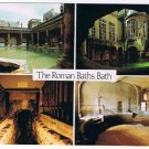 Bath England UK Postcard Roman Baths Great Bath Circular Kings Bath Multi View