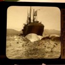 Magic Lantern Glass Slide Floating Whaling Station Spitzenbergen Lapland 1870s
