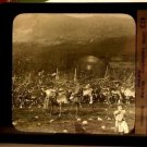 Magic Lantern Glass Slide Laplanders Milking Reindeer Norway Keystone 1870s