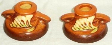 Roseville Pottery Candle Stick Holders (2) Freesia 1160.2