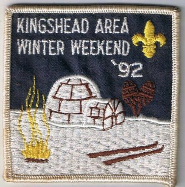 Scouts Canada Patch Kingshead Area Winter Weekend 1992 3" x 3"