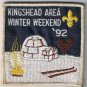 Scouts Canada Patch Kingshead Area Winter Weekend 1992 3" x 3"