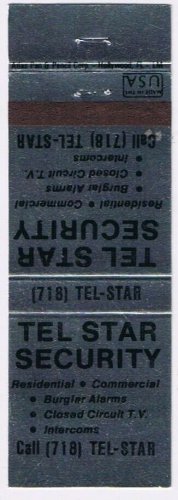 Matchbook Cover Tel Star Security Glen Cove New York