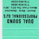 Matchbook Cover Dual Sound Professional DJs