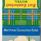 Matchbook Cover Fort Cumberland Hotel Amherst Nova Scotia