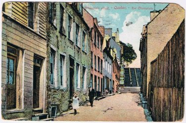 Postcard Champlain Street Quebec City Rue Champlain