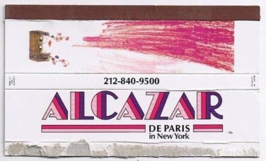 Matchbook Cover Alcazar de Paris in New York Broadway Show