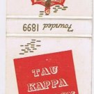 Matchbook Cover Tau Kappa Epsilon Personal Worth & Character
