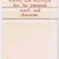 Matchbook Cover Tau Kappa Epsilon Personal Worth & Character