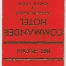 Matchbook Cover Commander Hotel Ocean City Maryland