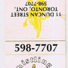 Matchbook Cover The Whistling Oyster Seafood Cafe Toronto Ontario