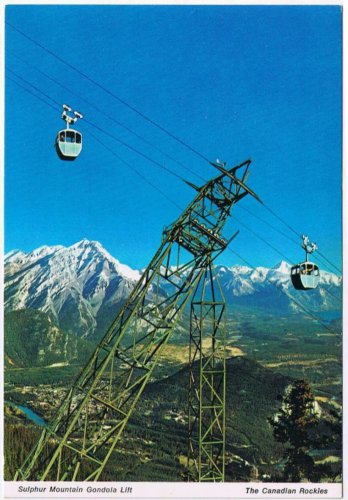 British Columbia BC Postcard Sulphur Mountain Gondola Lift
