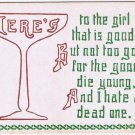 Comic Postcard Here's To The Girl That Is Good