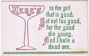 Comic Postcard Here's To The Girl That Is Good