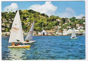 Grenada West Indies Caribbean Postcard St George's Small Boats