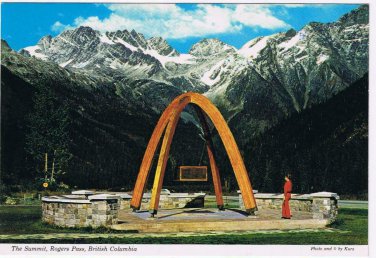 British Columbia Postcard Rogers Pass The Summit Dedication Site