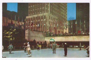 New York Postcard NYC Skating Rink Rockefeller Center