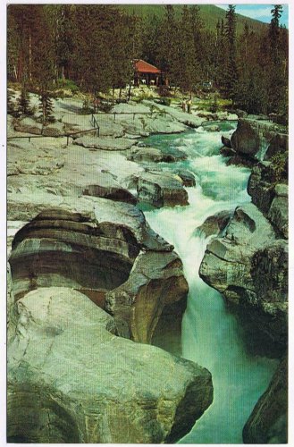 Alberta Postcard Jasper Park Maligne Canyon Near Tea Room