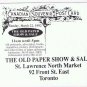 Advertising Postcard Toronto Old Paper Show & Sale St Lawrence Market 1992