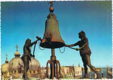 Italy Postcard Venice The Moor Monument Statue