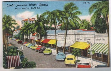 Postcard World Famous Worth Avenue Palm Beach Florida
