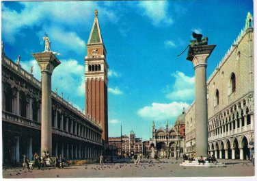 Italy Postcard Venice St Mark's Square & Steeple
