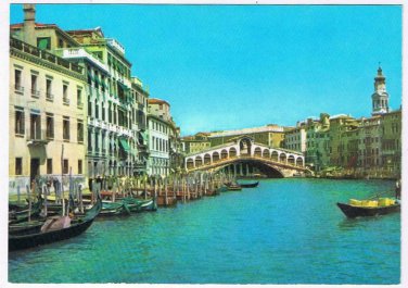 Italy Postcard Venice Canale Grande & Rialto Bridge