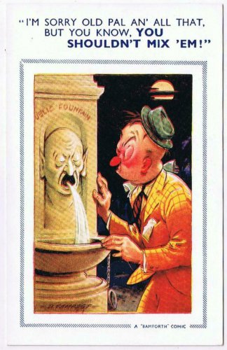 Comic Postcard Sorry Old Pal You Shouldn't Mix Em