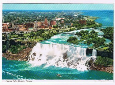 Ontario Postcard Niagara Falls Aerial American Falls