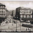 Italy Postcard Napoli Piarra Municiplo e Via Depretta Streetcars